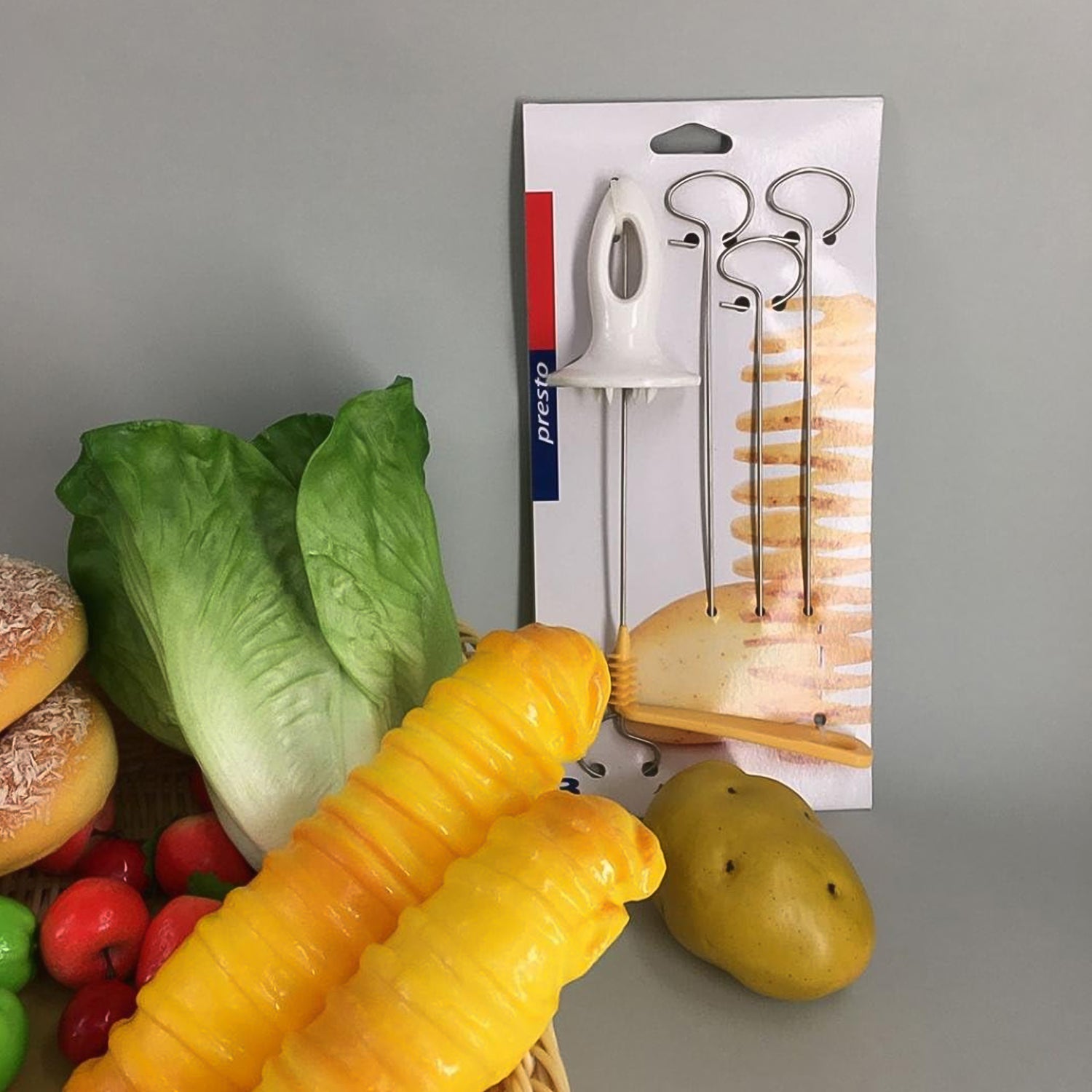 1 Set Potato Spiral Cutter Potato Twister (4 Spits) 1 Set Potato Spiral Cutter Potato Twister (4 Spits)